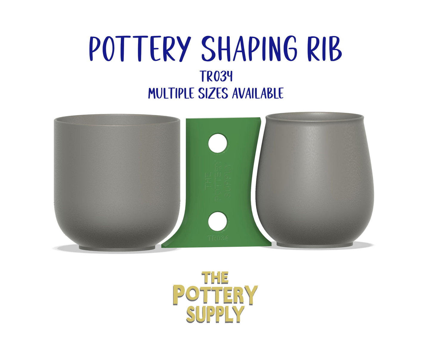 Pottery Rib Template , Consistent Clay Shaping Wheel Throwing Guide, Multiple Height Ceramic Tool, Precision Ribs Two Shapes in One (TR034)