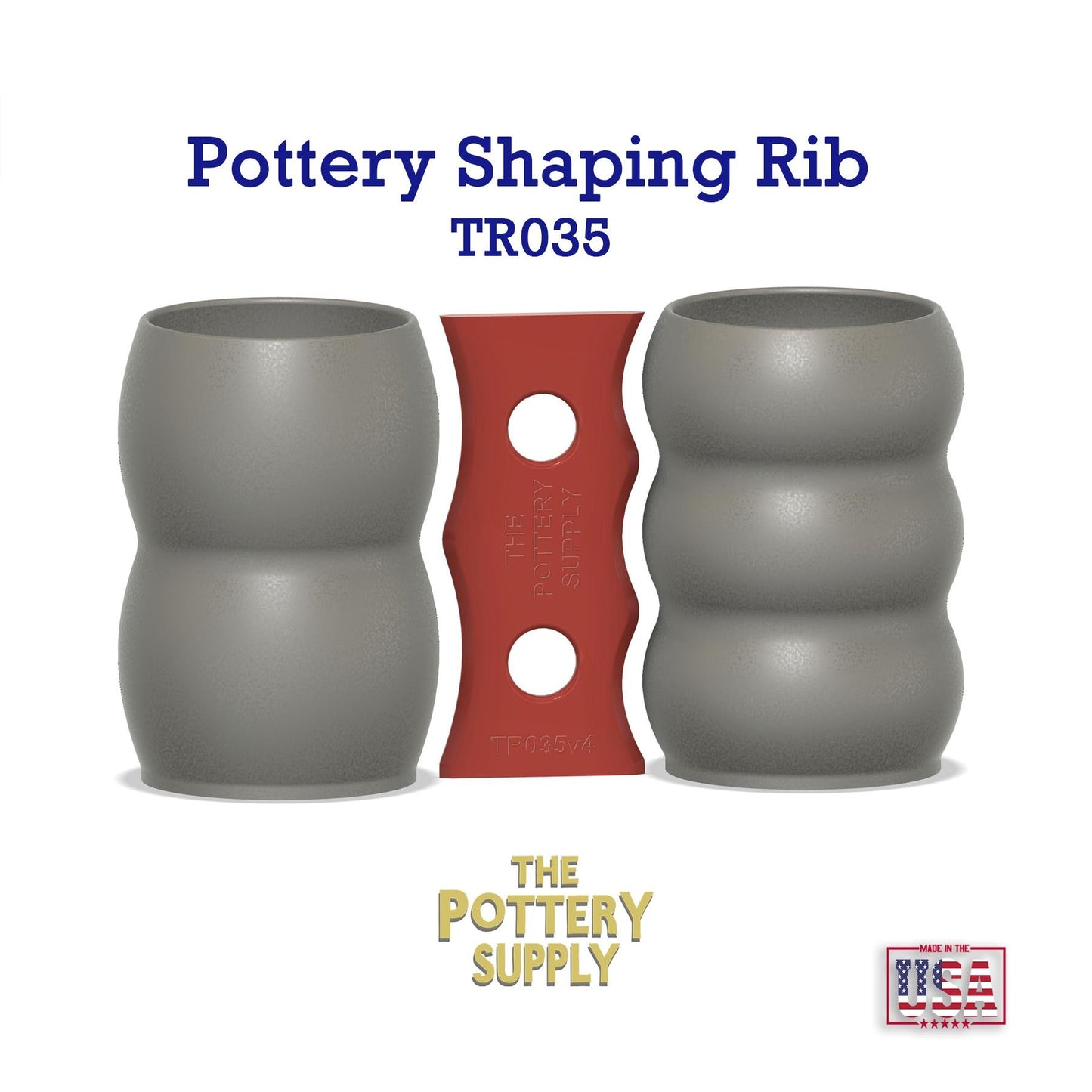 Profile rib for mugs and cups, Pottery Throwing Rib, Ceramic Shaping Tool Multiple sizes, 3D Printed Clay Shaper, Made in the USA | (TR035)