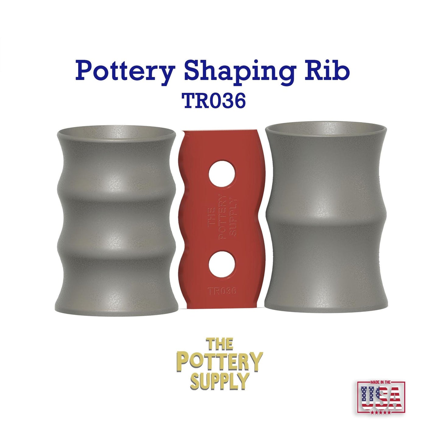 Profile rib for mugs and cups, Pottery Throwing Rib, Ceramic Shaping Tool Multiple sizes, 3D Printed Clay Shaper, Made in the USA | (TR036)