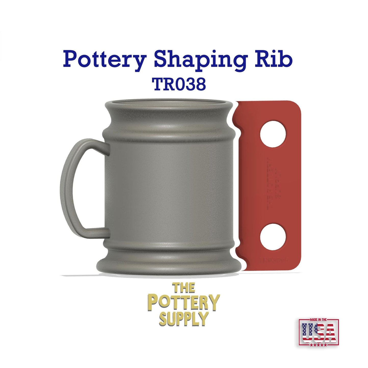 Profile rib for mugs and cups, Pottery Throwing Rib, Ceramic Shaping Tool Multiple sizes, 3D Printed Clay Shaper, Made in the USA | (TR038)