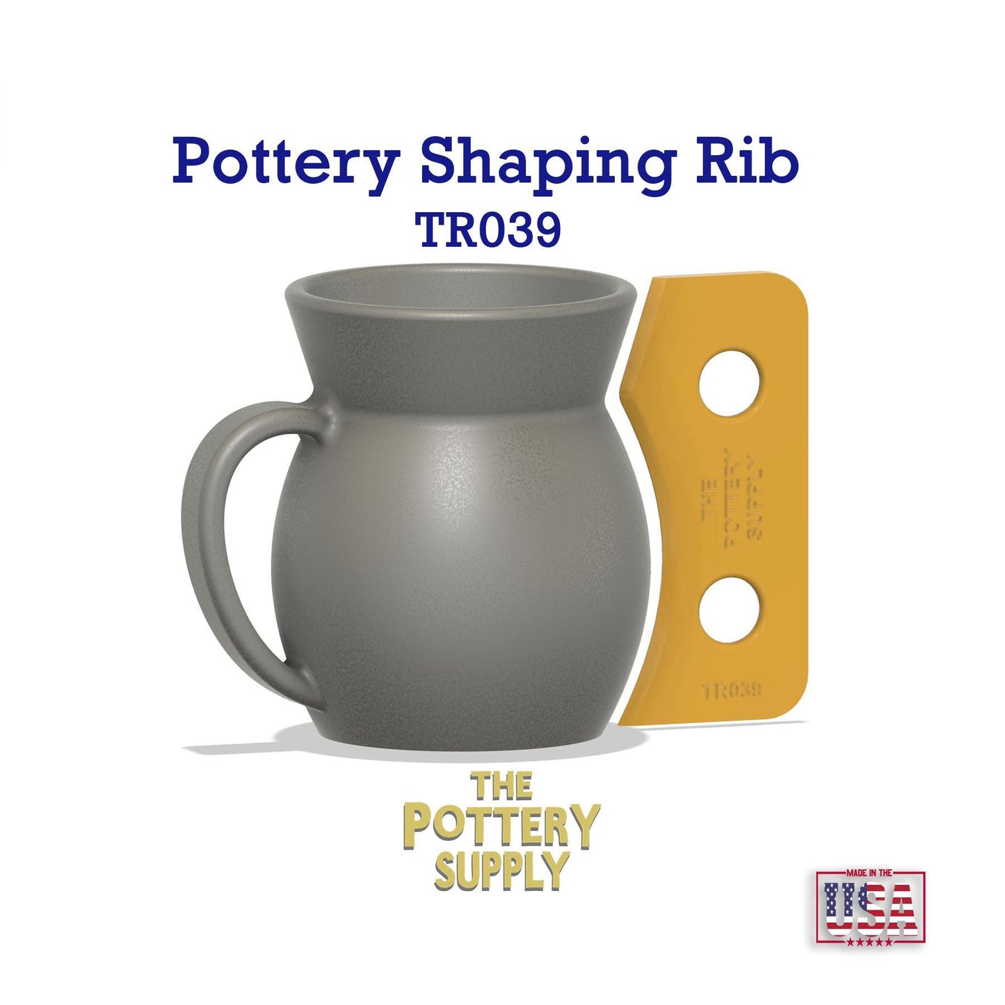 Profile rib for mugs and cups, Pottery Throwing Rib, Ceramic Shaping Tool Multiple sizes, 3D Printed Clay Shaper, Made in the USA | (TR039)