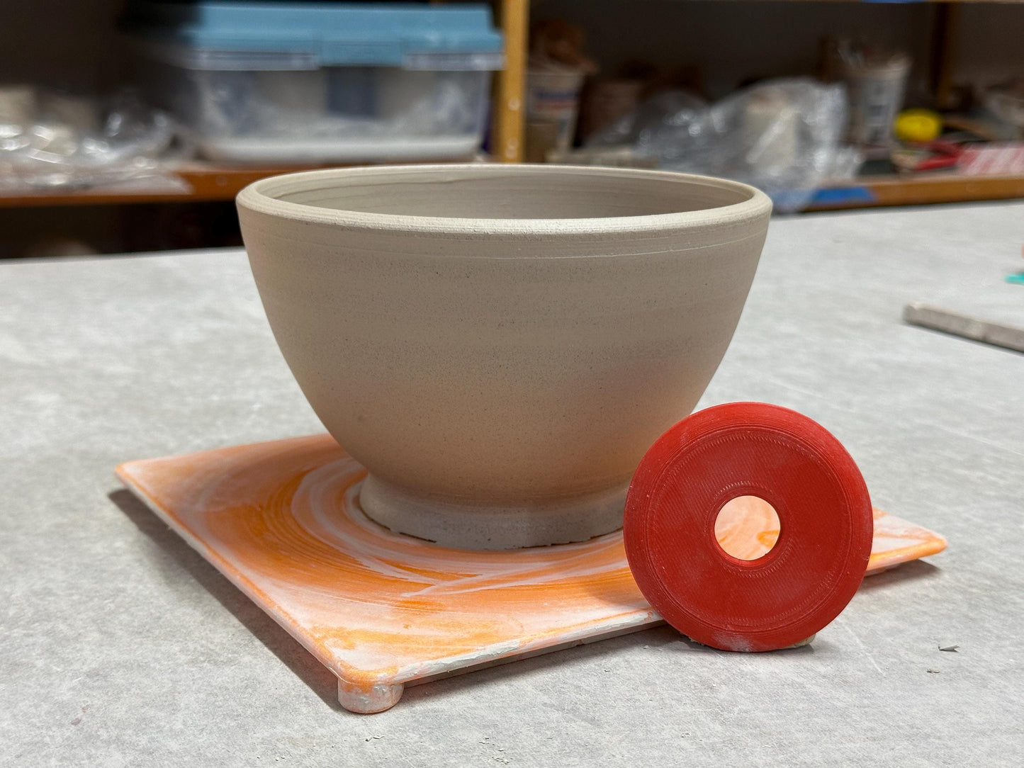 Pottery Bowl Rib, Plastic Ceramic round shaper for bowls and vases, Production Pottery Tool for all skill levels, Made in the USA.
