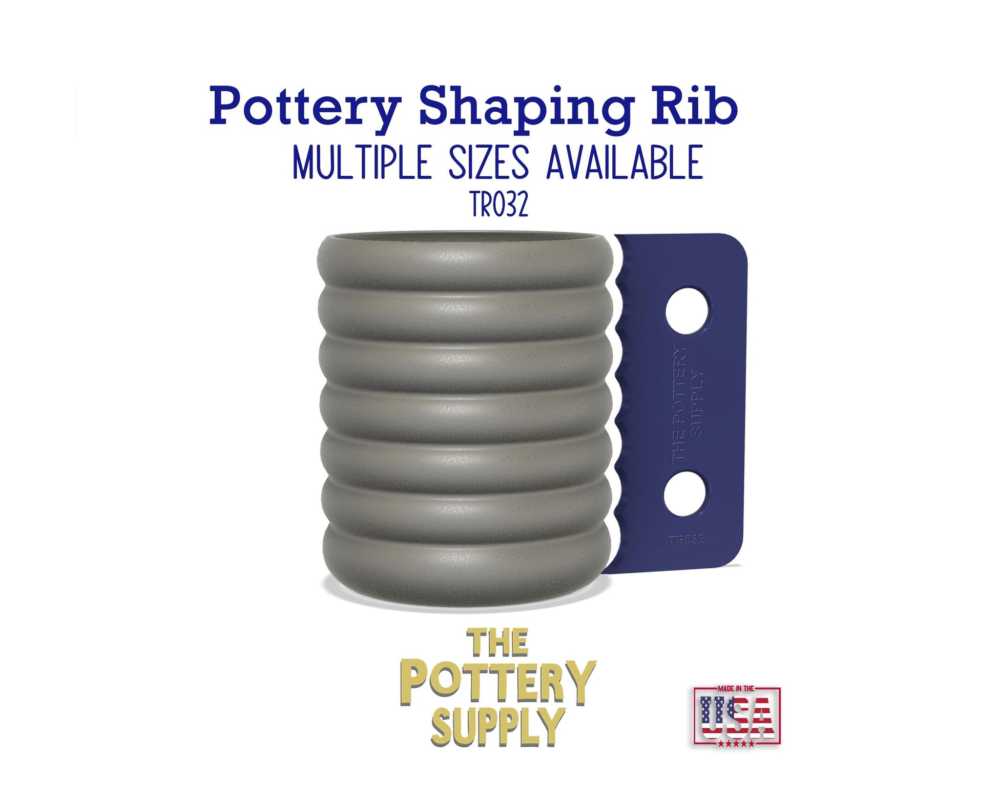 Profile rib for mugs and cups, Pottery Throwing Rib, Ceramic Shaping Tool Multiple sizes, 3D Printed Clay Shaper, Made in the USA | (TR032)