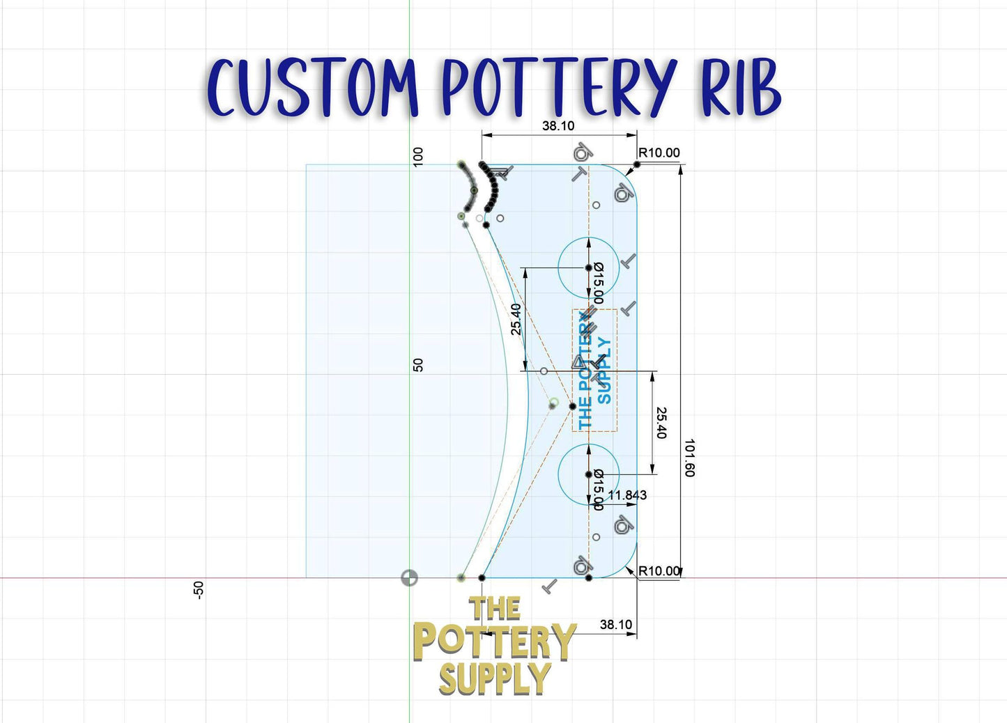 Custom made pottery rib. Design your perfect rib and we will make it happen!