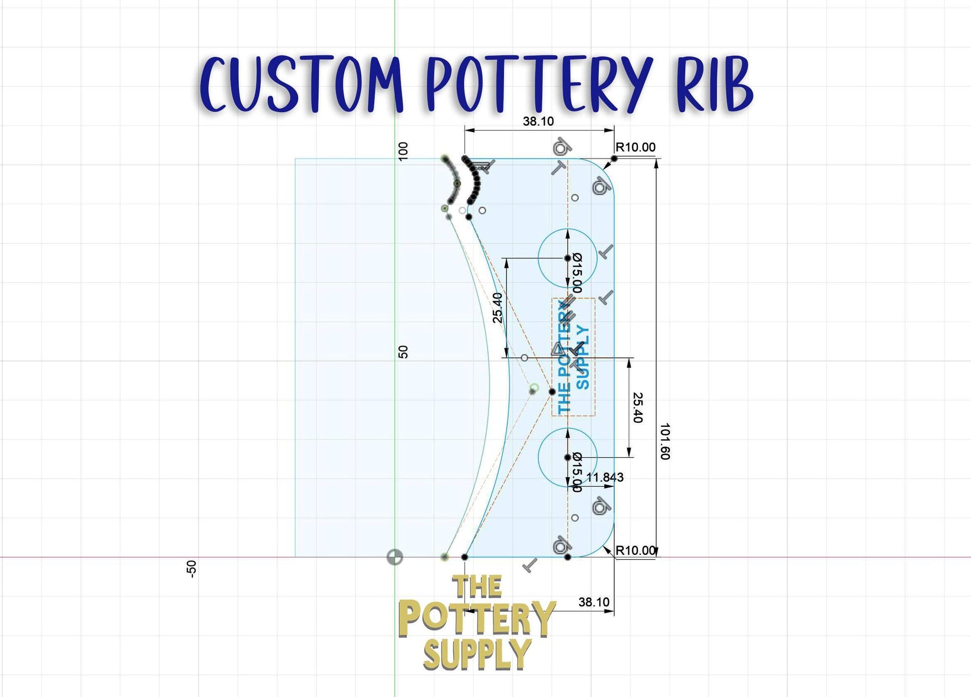 Custom made pottery rib. Design your perfect rib and we will make it happen!