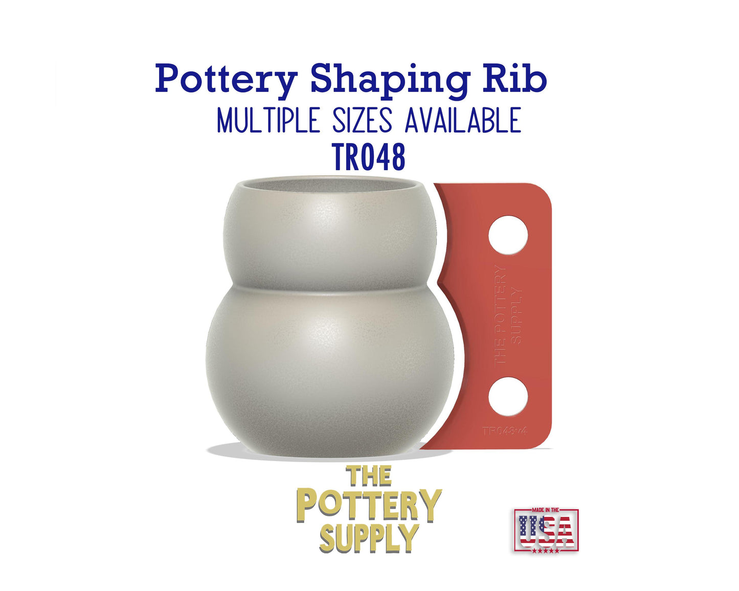 Profile rib for mugs and cups, Pottery Throwing Rib, Ceramic Shaping Tool Multiple sizes, Plastic Clay Shaper, Made in the USA | (TR048)