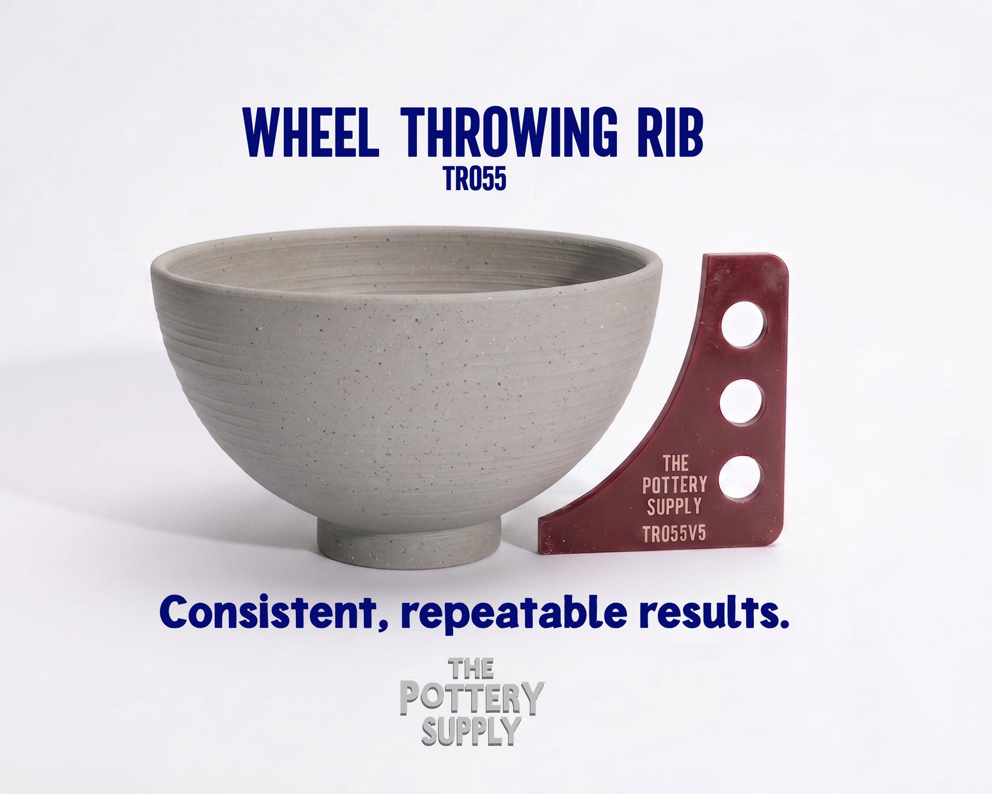 Pottery Bowl Shaping Rib Double Beveled Wheel-Throwing Tool for Consistent Forms in Multiple Sizes (TR055)