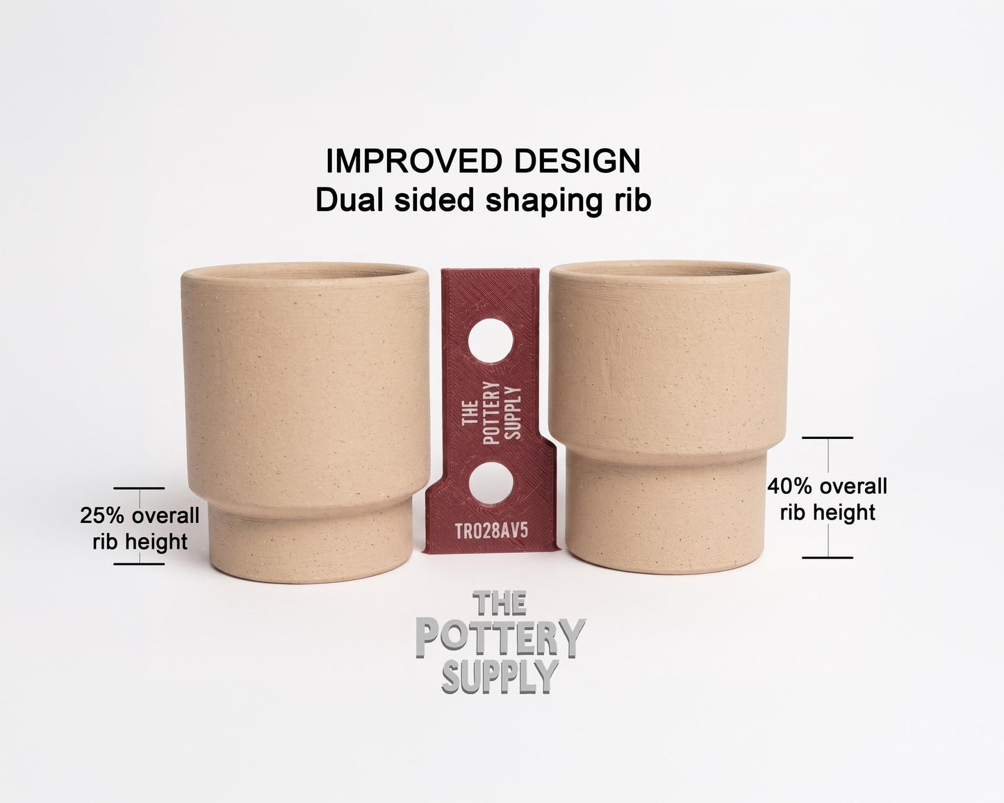 Stackable Mug Clay Rib Pottery Tool, Dual Sided Ceramic Mug Shaper Profile, Comfort Throwing Tool for Pottery Wheel, Wheel Throwing Shape
