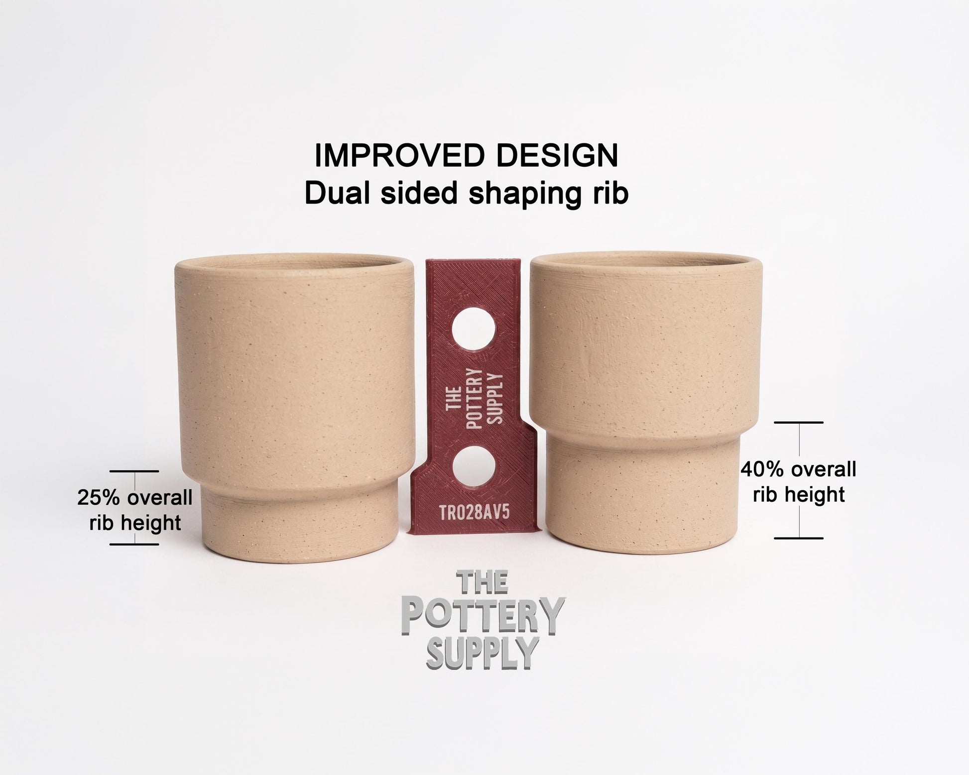 Stackable Mug Clay Rib Pottery Tool, Dual Sided Ceramic Mug Shaper Profile, Comfort Throwing Tool for Pottery Wheel, Wheel Throwing Shape